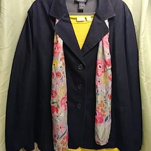 Women's navy blue blazer by Denim & Co.
